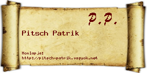 Pitsch Patrik névjegykártya